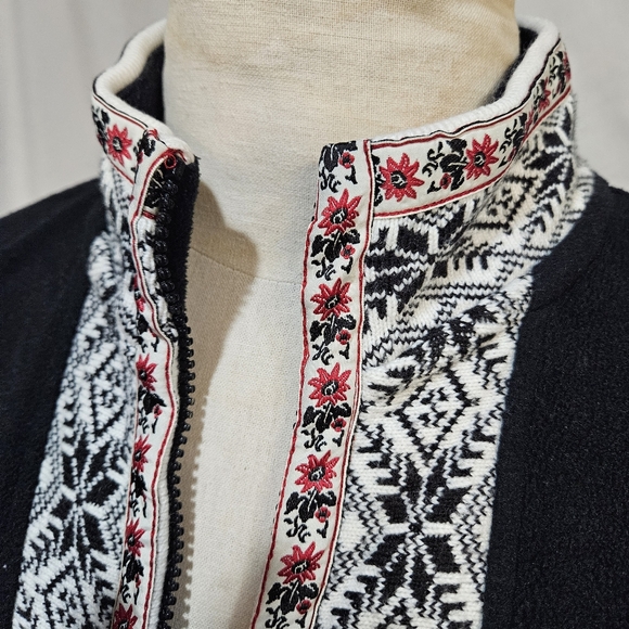 L.L. BEAN Vintage Women's M Nordic Snowflake Fleece Jacket - Picture 8 of 8